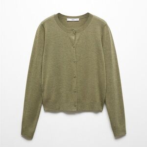 Mango Olive Green button up Cardigan
